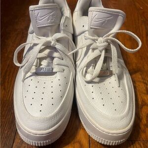 Nike Air Force 1 Sage Low, White Leather Sneakers